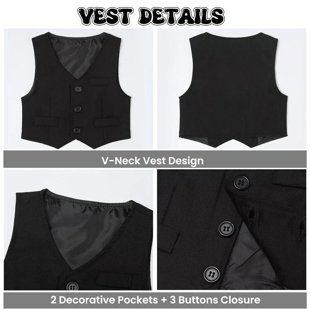 Juivesia Baby Black Boy Clothes Suits Gentleman Wedding Outfit Formal 18-24 M